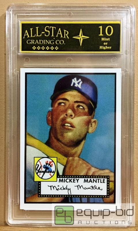 lot 1032 image: MICKEY MANTLE 1952 Topps LICENSED INSERT ROOKIE RP Card GRADED GEM MINT 10 -ACTUAL ROOKIE  $500,000
