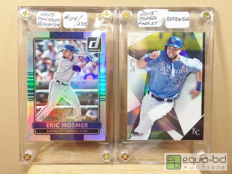 lot 1034 image: (2) RARE ERIC HOSMER INSERT CARDS -2015 DONRUSS REFRACTOR #114275  2015 TOPPS FINEST REFRACTOR