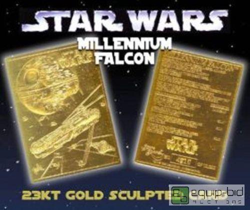 lot 1046 image: Star Wars MILLENIUM FALCON 23KT Gold Card GEM MINT 10 - GRADED VALUE $120 - RARE