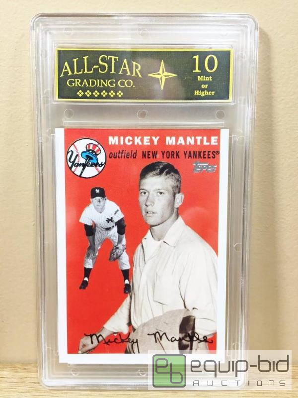 lot 1048 image: GRADED GEM MINT 10 - MICKEY MANTLE INSERT CARD - GRADED VALUE $100 - EXTREMELY RARE - AMAZING CARD