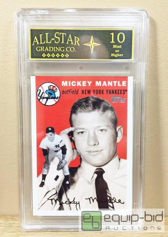 lot 1049 image: GRADED GEM MINT 10 - MICKEY MANTLE INSERT CARD - GRADED VALUE $100 - EXTREMELY RARE - AMAZING CARD
