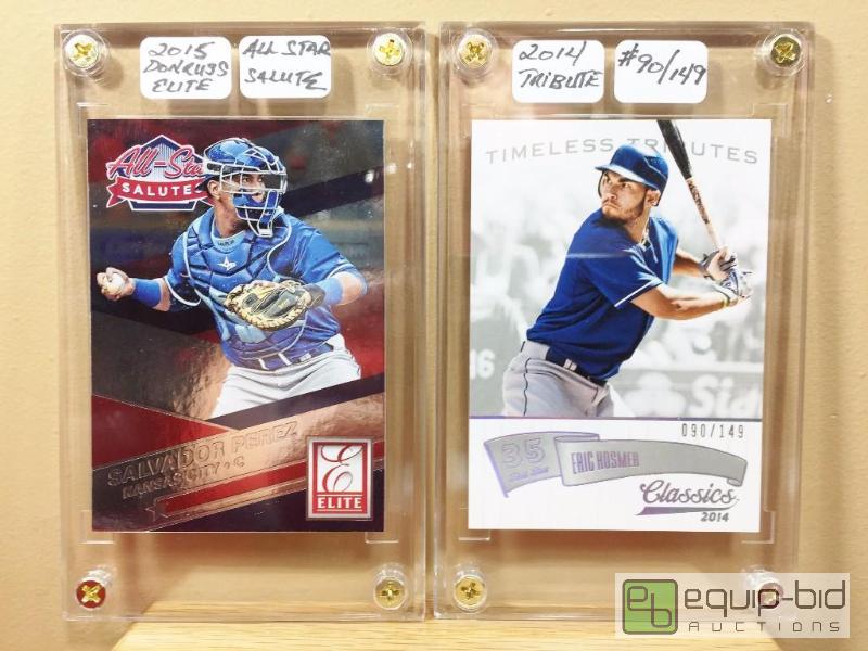 lot 1093 image: (2) RARE ROYALS INSERT CARDS - ERIC HOSMER TRIBUTE #90149  SALVADOR PEREZ 2015 ALL STAR SALUTE