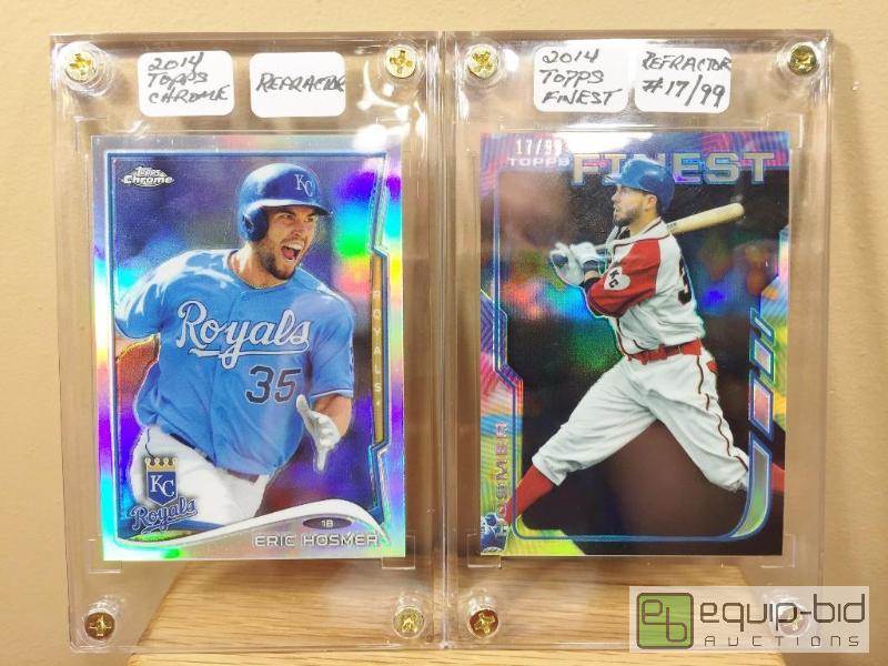 lot 1095 image: (2) RARE ERIC HOSMER INSERT CARDS -2014 FINEST REFRACTOR #1799  2014 TOPPS CHROME REFRACTOR
