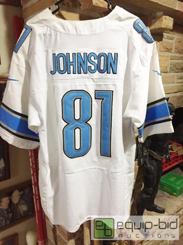 lot 1109 image: CALVIN JOHNSON DETROIT LIONS AUTHENTIC NIKE JERSEY SIZE 52 - NEW WITH TAGS