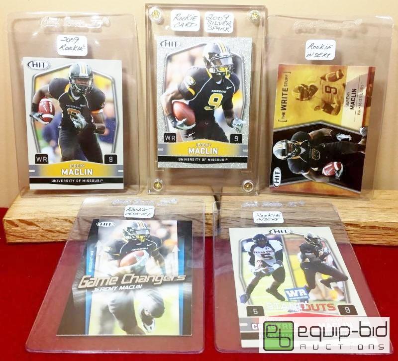 lot 1116 image: KANSAS CITY CHIEFS JEREMY MACLIN ROOKIE CARD LOT OF (5) - MUST SEE - RARE SILVER INSERT ROOKIE 