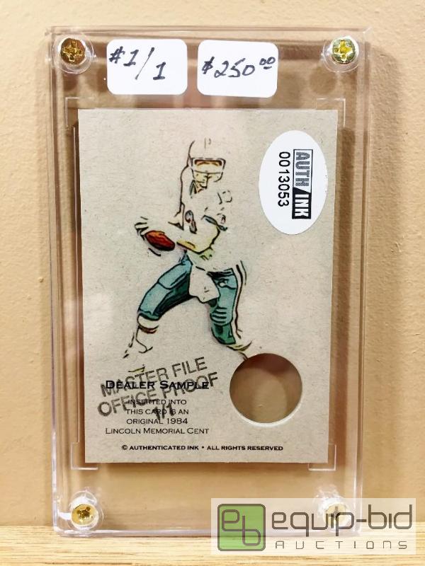 lot 1128 image: DAN MARINO ARTIST PROOF - 11 - $250 - MASTER FILE - DEALER SAMPLE 1984 CENT - ONLY 1 EVER MADE