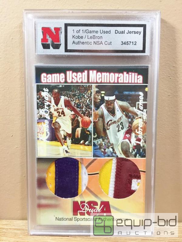 NSA 1 OF 1 GAME USED TRIPLE JERSEY JORDAN/KOBE/LEBRON AUTHENTIC CUT