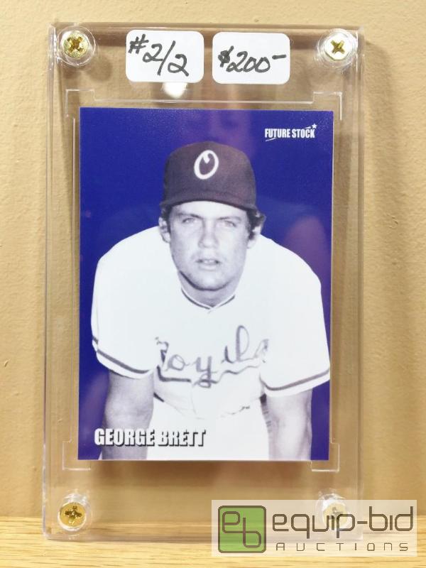 lot 995 image: George Brett Future Stock Omaha Royals ROYAL BLUE INSERT - ONLY TWO EVER MADE - Serial #22 - $200