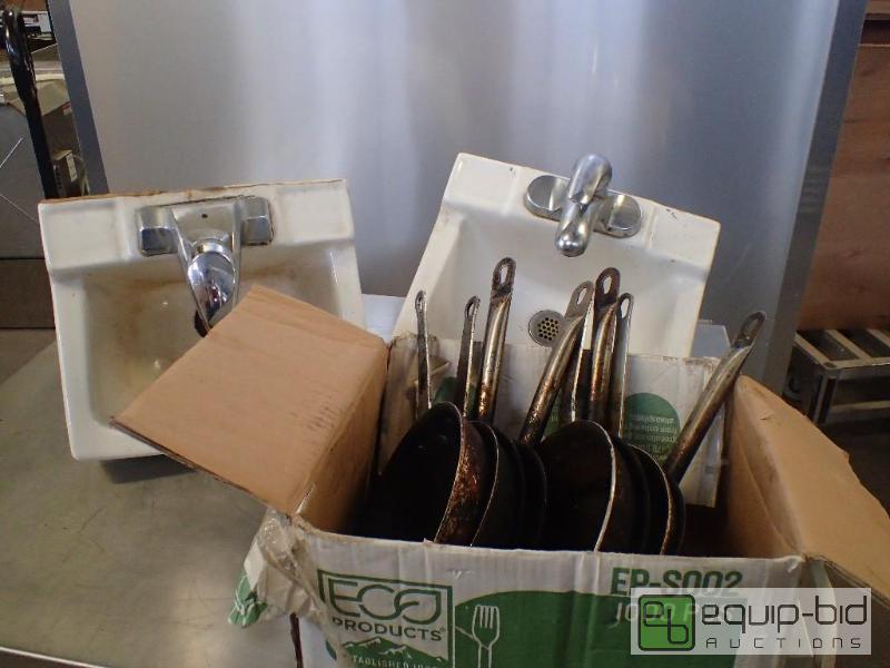 lot 3006 image: Mixed Lot Including Pans and (2) Hand Sinks