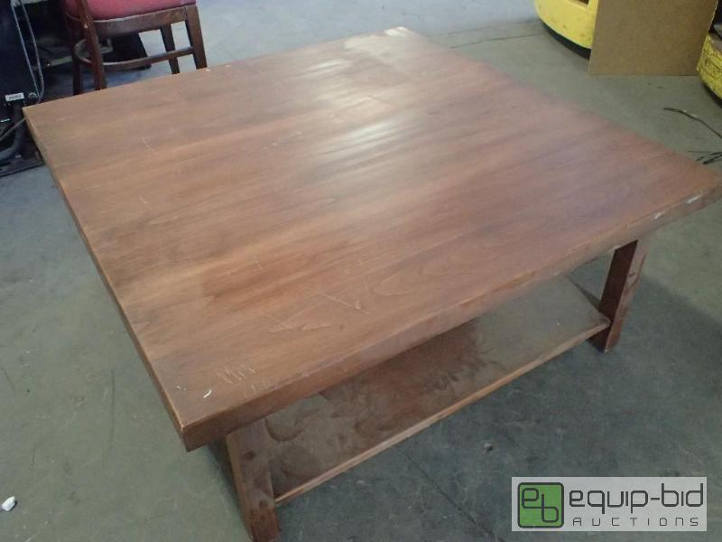 lot 3014 image: Wood Square Coffee Table
