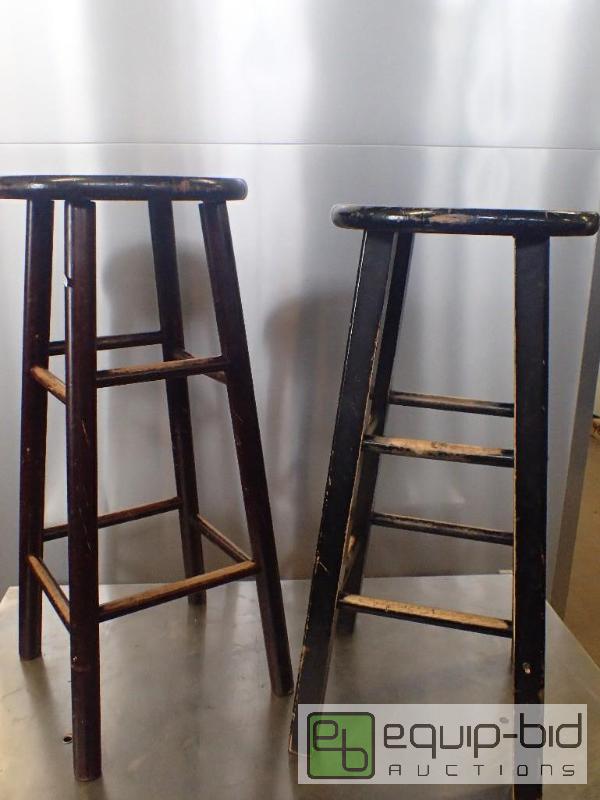 lot 3019 image: (2) Wooden Stools