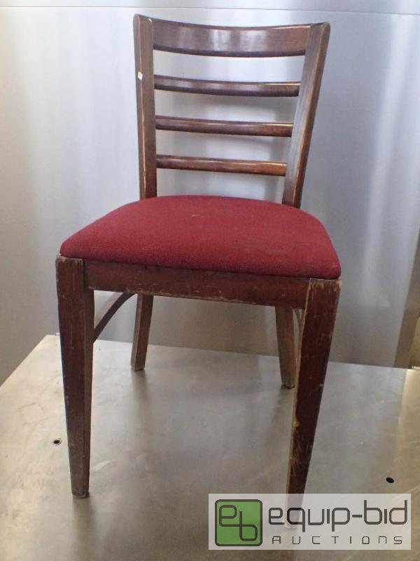 lot 3023 image: Wood Chair with Cloth Seat