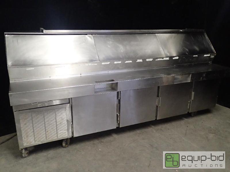 lot 3038 image: Stanley Knight Raised Rail Pizza Prep Table PRR120VPSW