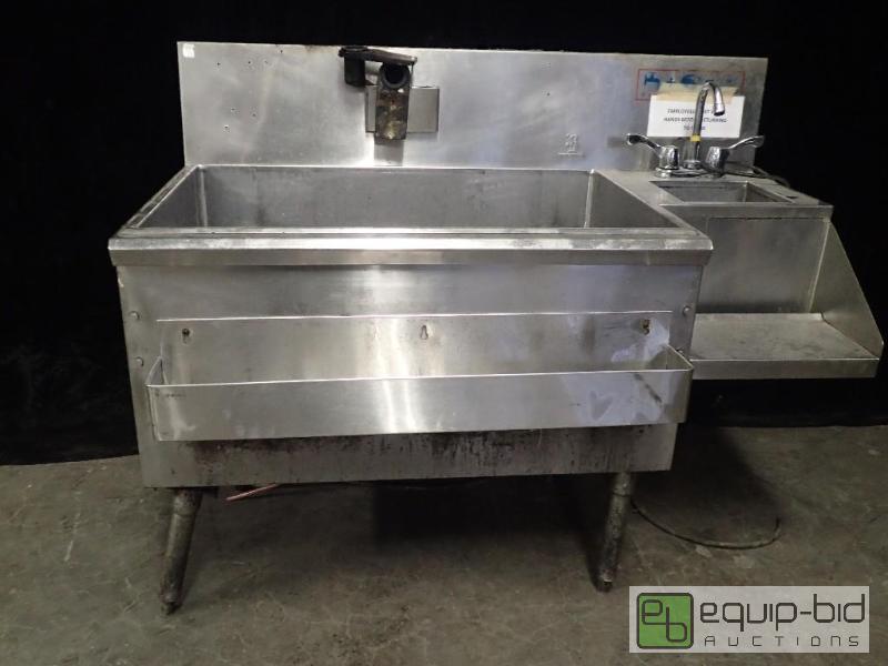 lot 3039 image: Stainless Steel Bar Back Sink and Ice Well with Cold Plate