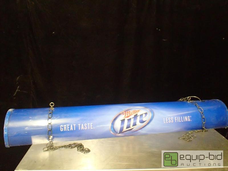 lot 3045 image: Lighted Miller Lite Billards Hanging Light