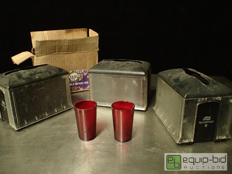 lot 3110 image: Napkin Dispensers and Small Stackable Tumblers
