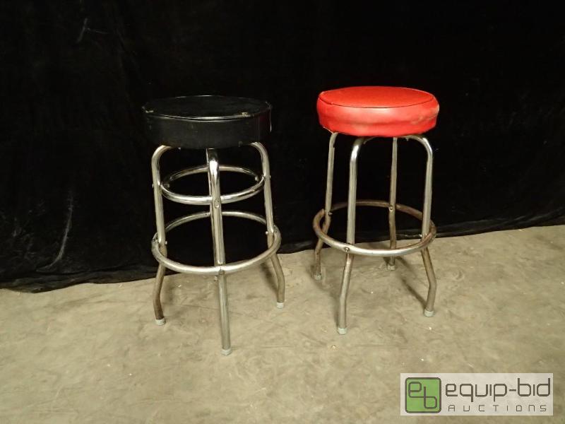 lot 3157 image: (2) Padded Swivel Stools