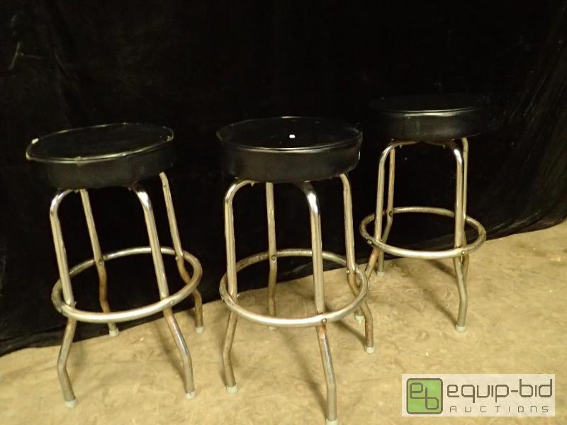 lot 3158 image: (3) Padded Swivel Stools