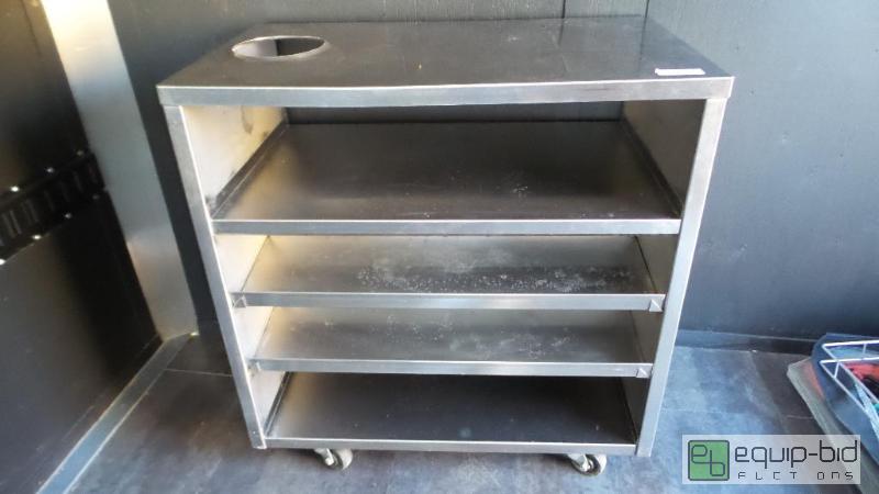 lot 4197 image: Stainless Steel Shelving on Casters