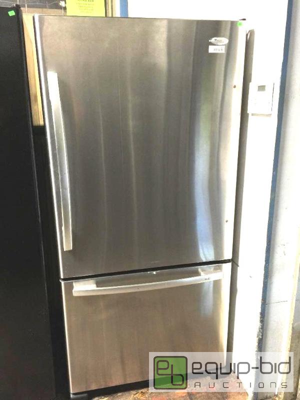 lot 5059 image: Whirlpool 21.9 cu. ft. Single-Door Bottom-Freezer Refrigerator, Stainless Steel