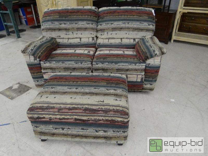 lot 1578 image: Southwest style dual reclining loveseat with ...