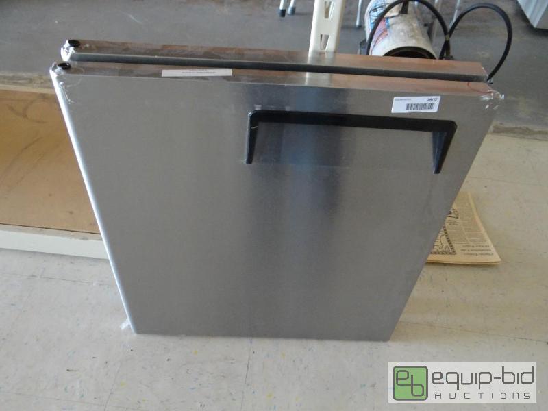 lot 1602 image: 2 small ss cooler doors with shipping damage...
