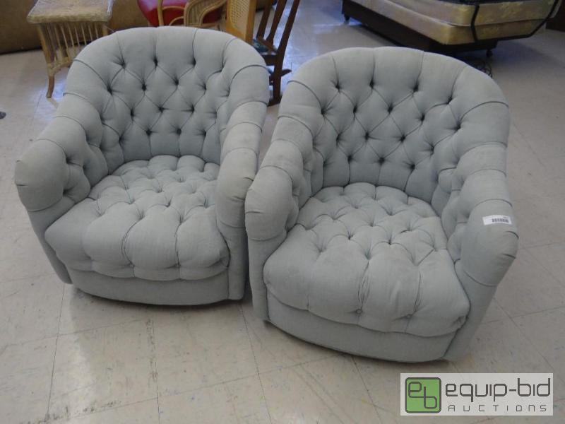 lot 1617 image: Matching pair of chairs on wheels....