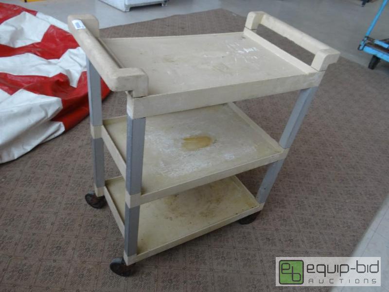 lot 1642 image: 3 shelf bus cart on wheels....