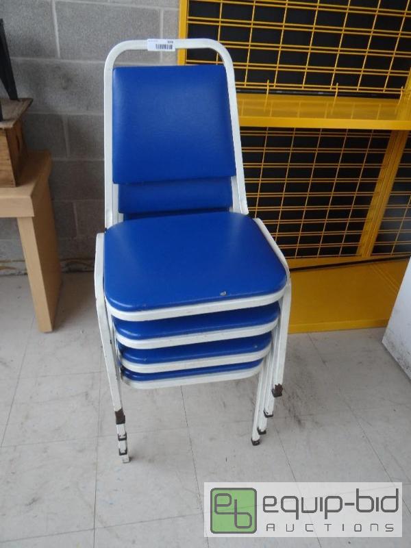 lot 1656 image: 4 matching padded stack chairs....