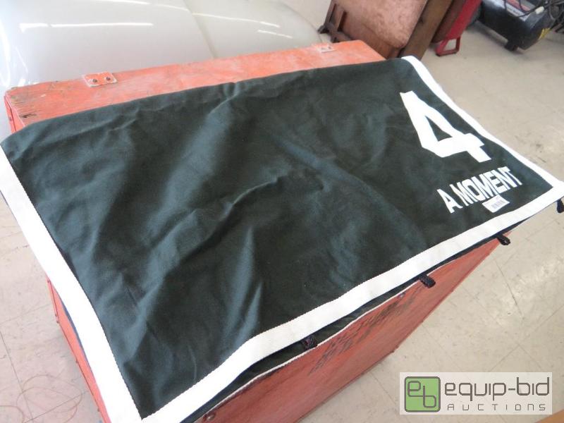 lot 1671 image: #4 horse race banner.  This is what the horse...