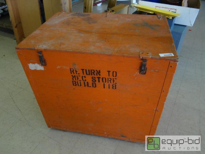 lot 1680 image: Large wood box with handles and locks....
