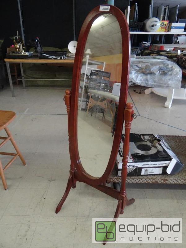 lot 1684 image: Cherry wood chevel mirror....