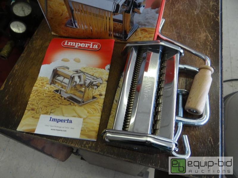 lot 1696 image: Imperial pasta making machine in box....