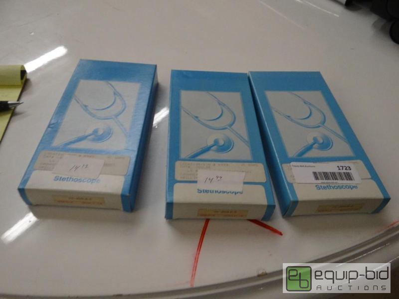 lot 1723 image: Lot of 3 new in box stethoscopes....