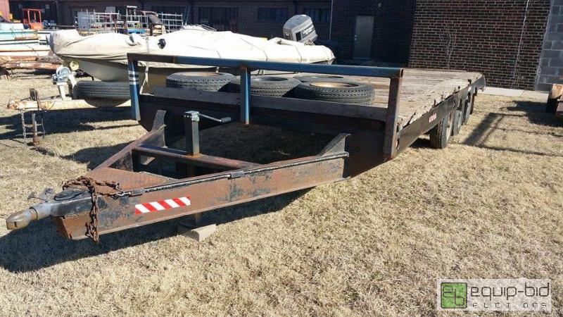lot 4 image: Heavy duty triple axle equipment trailer.  22...