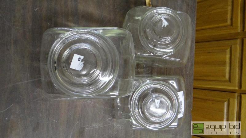 lot 537 image: Lot of 3 candy jars with lids....