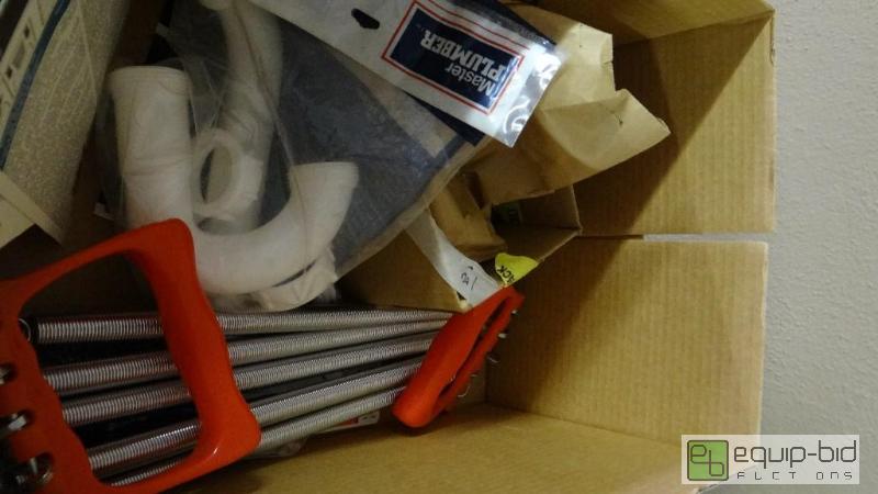 lot 545 image: Storage rack with contents.  Coffee maker, bo...