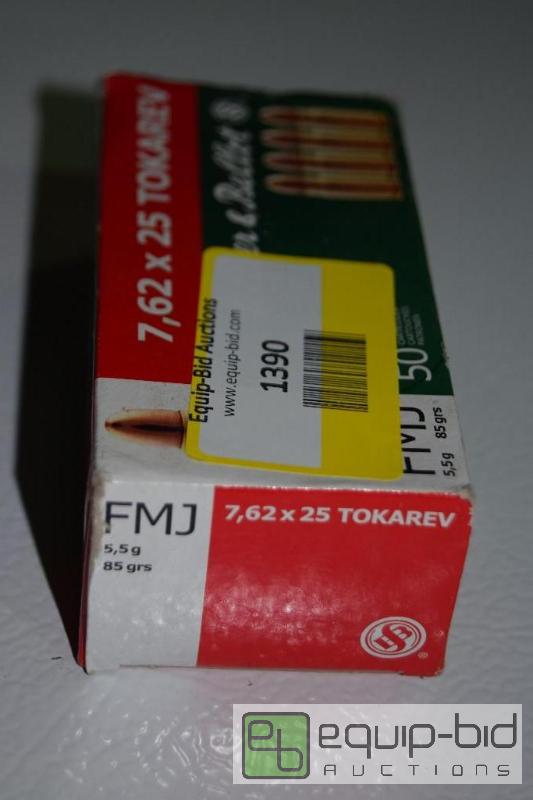 lot 1390 image: 50 rounds of 7.62x25 Tokarev...