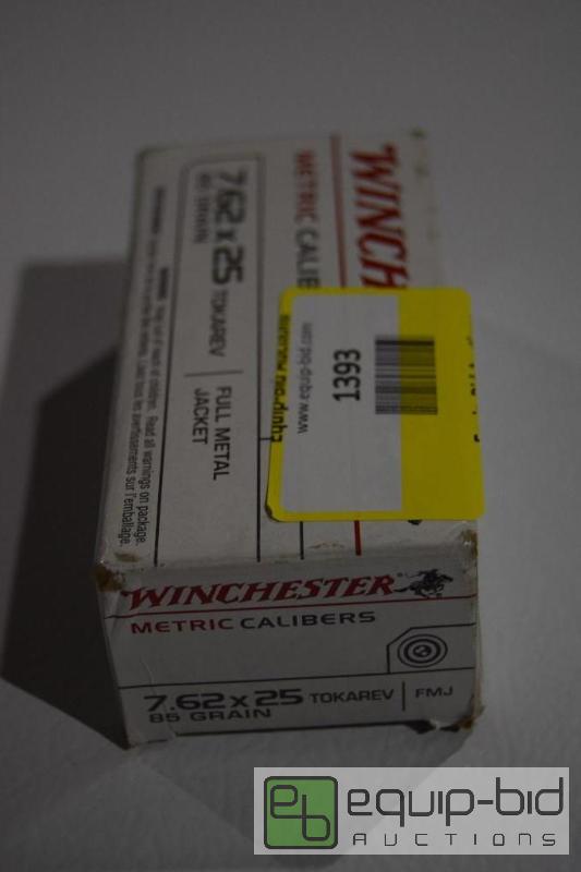 lot 1393 image: 50 rounds of 7.62x25 Tokarev...