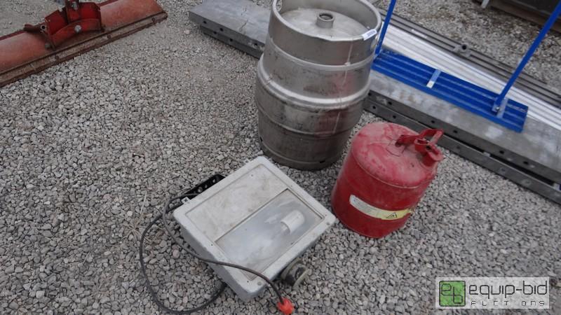lot 1019 image: Keg, Gas Can, And Shop Light