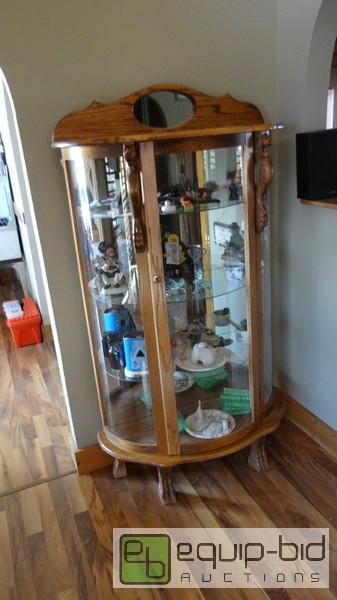 lot 1109 image: Rounded Glass Front Curio Cabinet