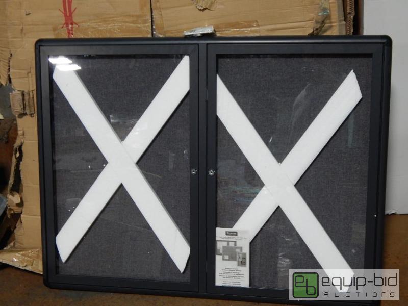 lot 2426 image: Quartet Fabric Cork Board 2 Door Enclosure