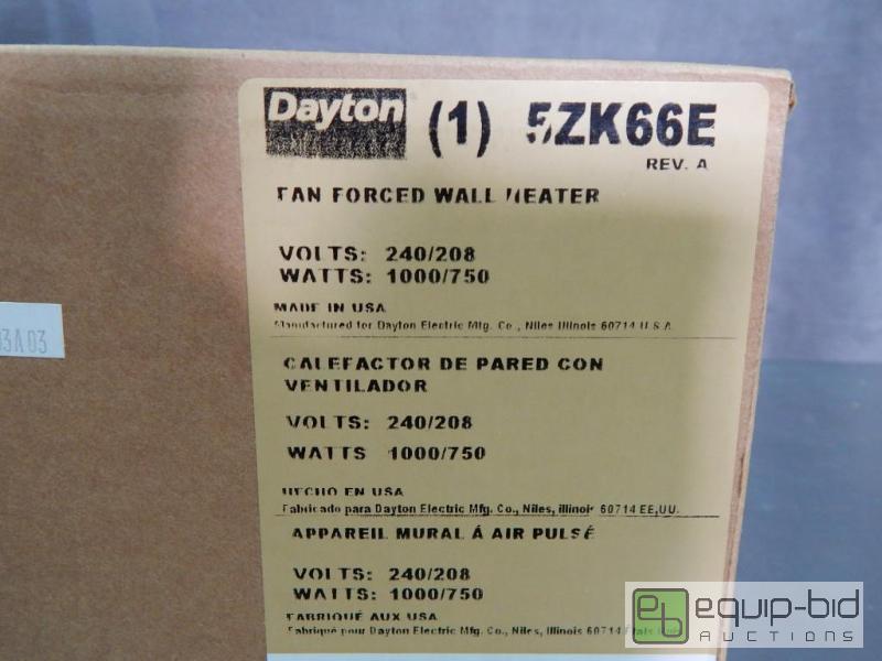 lot 2543 image: Dayton Fan Forced Wall Heater