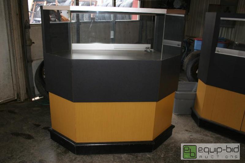 lot 2002 image: Glass front display case. 58&quot tall, 57&q...