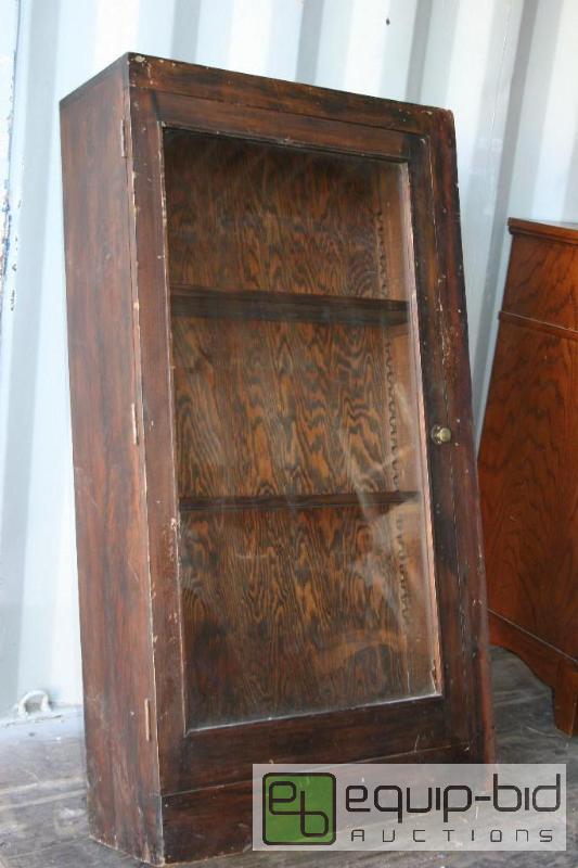 lot 2025 image: Antique curiodisplay case with glass front 5...