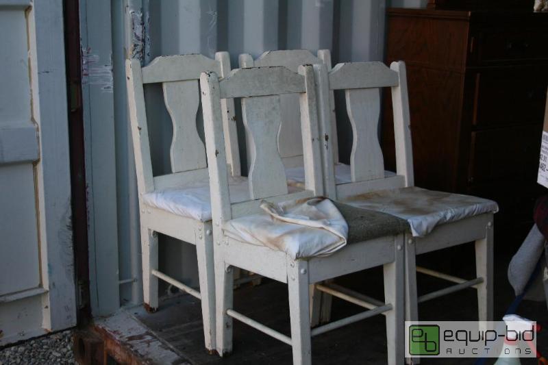 lot 2028 image: 4 antique wood chairs, white. 18&quot at sea...