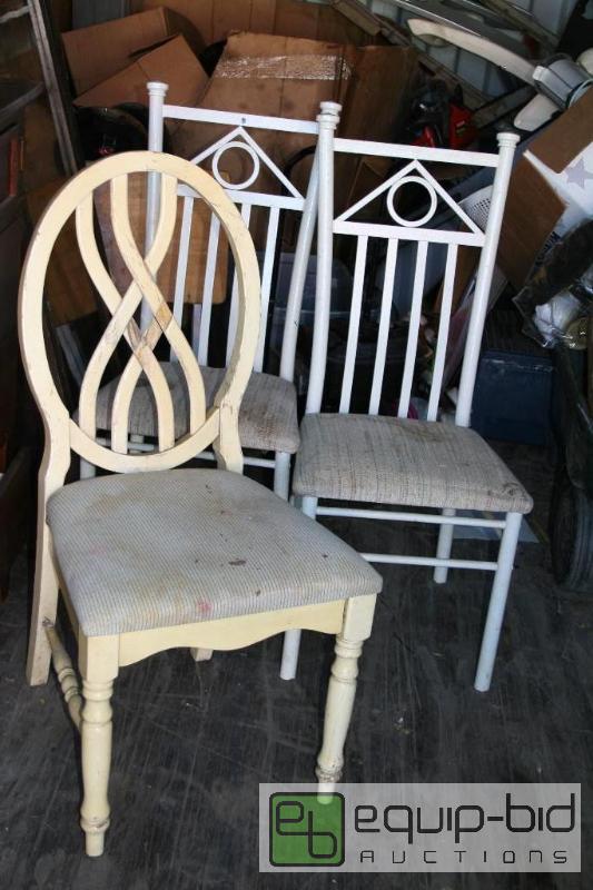 lot 2029 image: 2 metal 1 wood chairs, as is....