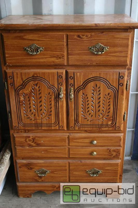 lot 2045 image: wood dresser 48&quot tall 16&quot deep 32&q...