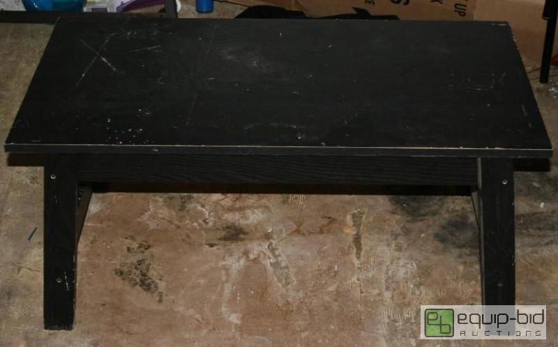 lot 2076 image: Small black table. 35&quot long 1912&quot ...