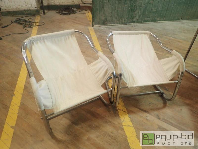 lot 2692 image: (2) Cloth Lounge Chairs